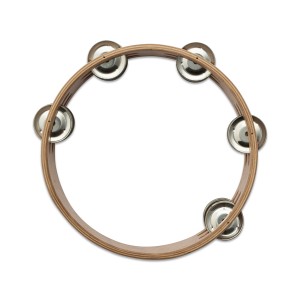 Tambourine aus lackierter Buche mit Schellen