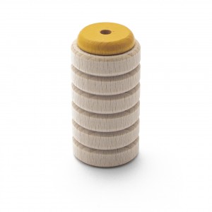 Scrapy Shaker gelb aus Buche mit mittlerem Glocken-Klang